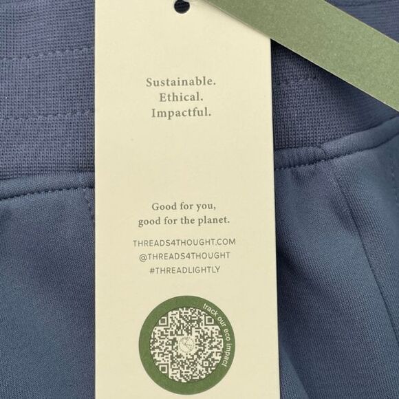 Threads 4 Thought Ellory Track Shorts Blue Tricot Knit Athletic Pull-On M - Picture 5 of 11